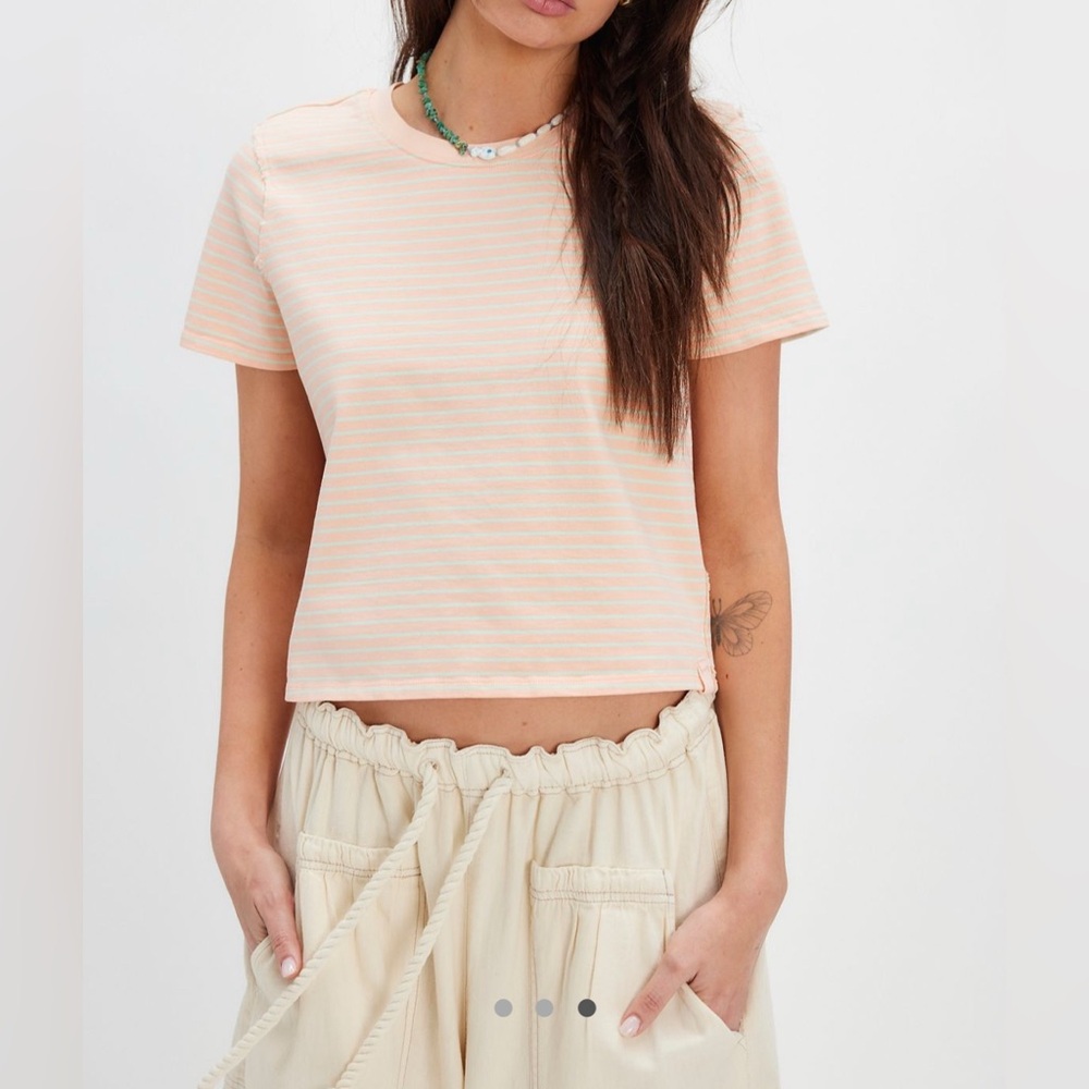 Free People We The Free Everyday Stripe Tee sz L